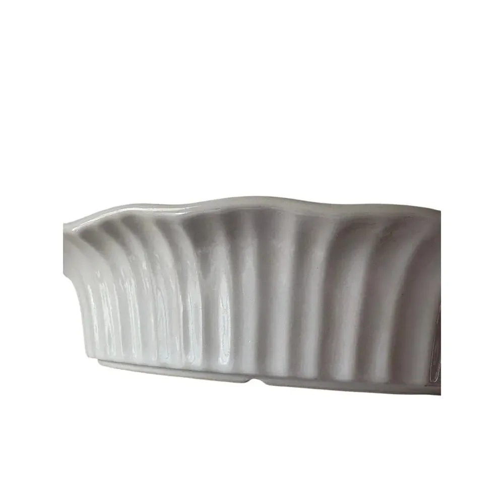 CorningWare French White 9” Stoneware Pie Plate Dish Scalloped Fluted Rim